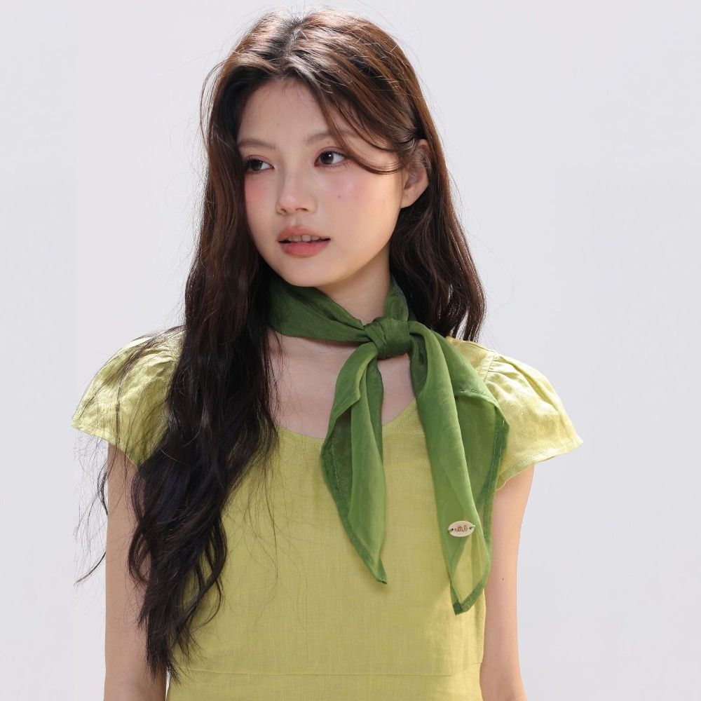 Scarf Silk Square - レトロソリッドカラー小さな正方形スカーフ透明通気性ピュアカラーシルクスカーフ薄いヘッドバンド正方形ハンカチ女性