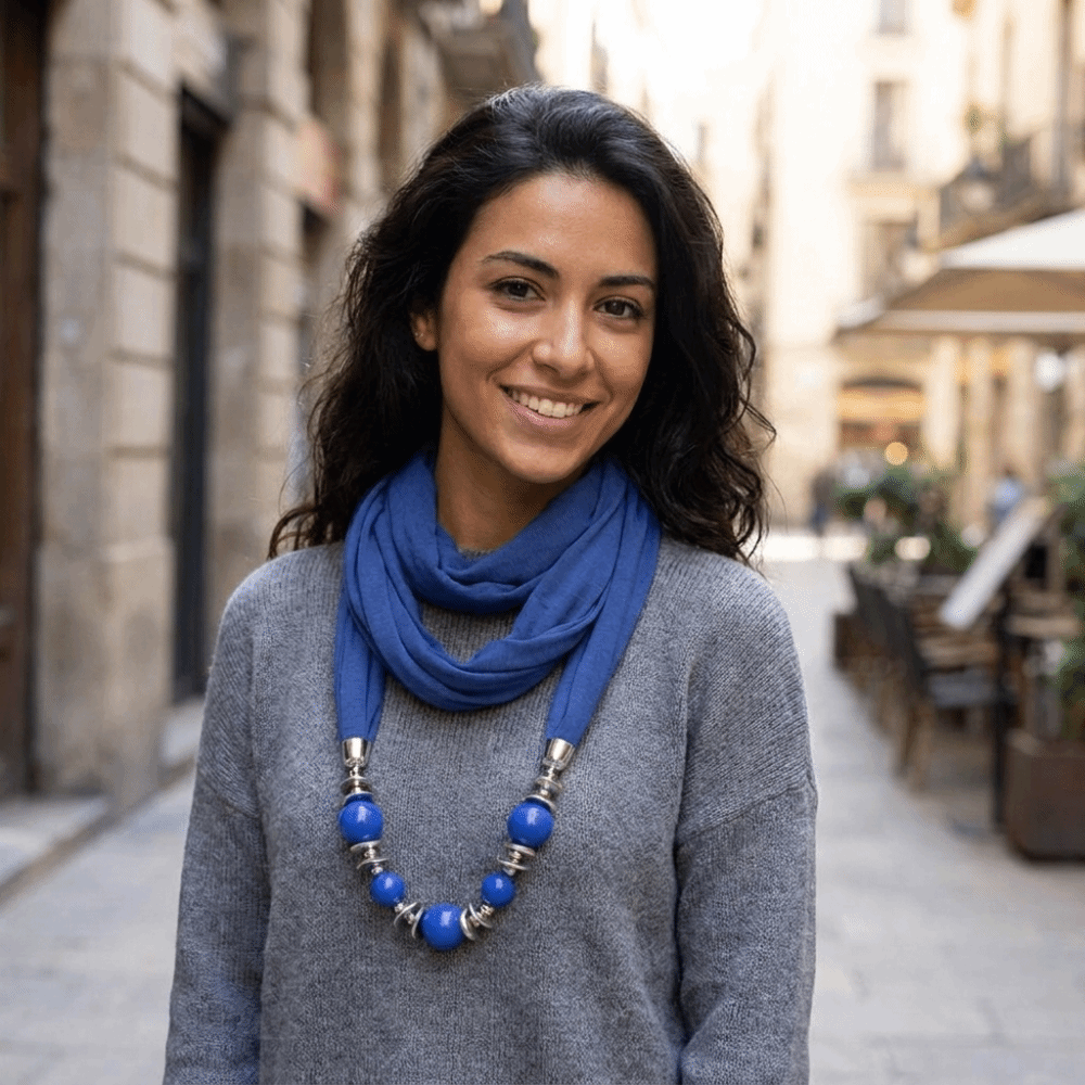 新しいシフォンスカーフ ビーズ付き無地インフィニティスカーフ - Infinity Scarf Knit のレビューと価格