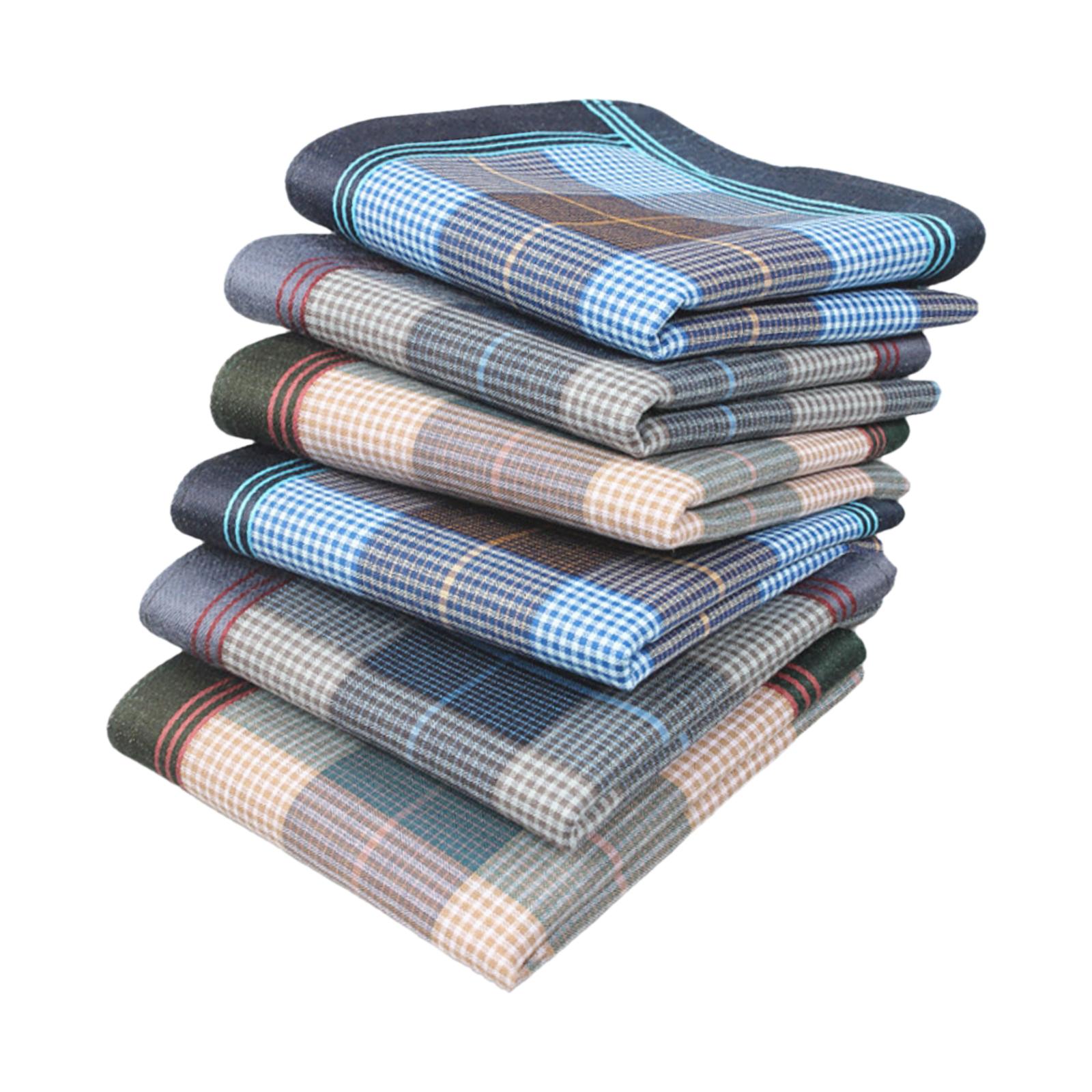 男女兼用コットンハンカチ6枚セット 汗拭きタオル ギフトセッ - Handkerchief Cotton Men のレビューと価格