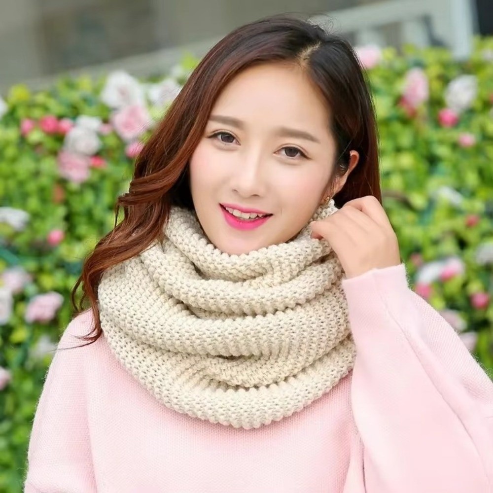 暖かい無地のインフィニティループスカーフ、通気性のある厚手の - Infinity Scarf Knit のレビューと価格