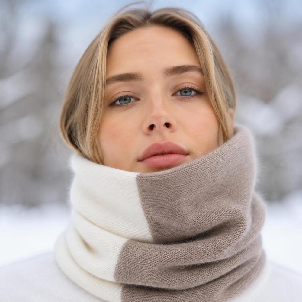 ソフトな配色、無限に広がるデザインのスカーフ。防風性があり、 - Infinity Scarf Knit のレビューと価格
