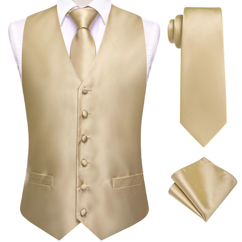 VerveRow メンズ ソリッドサテン Vネック ベスト  - Pocket Square Set のレビューと価格