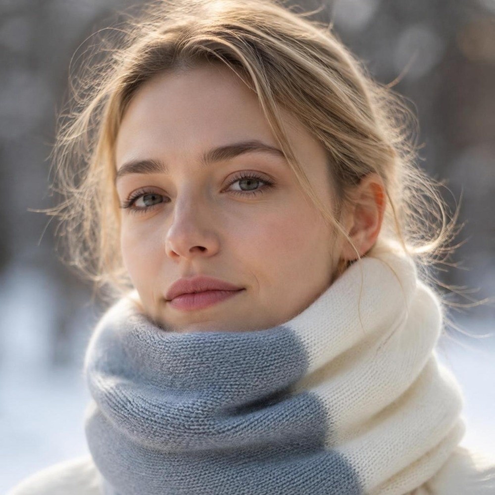 ソフトな配色が施された、無限に広がるデザインのニット製ネック - Infinity Scarf Knit のレビューと価格