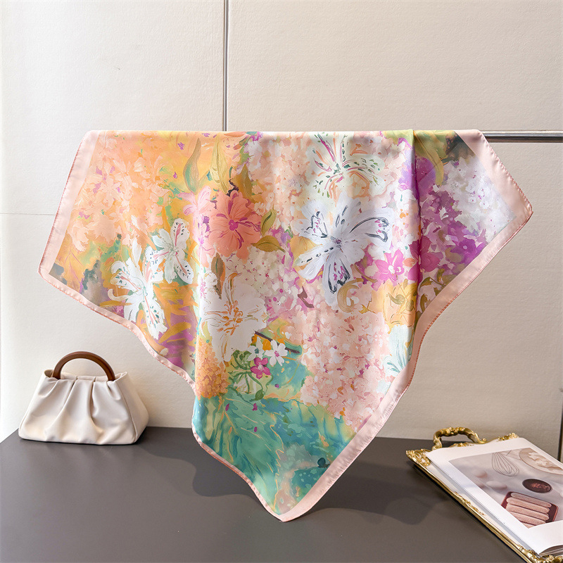 70*70 センチメートル正方形のシルクスカーフ女性のための - Ascot Neck Scarf のレビューと価格